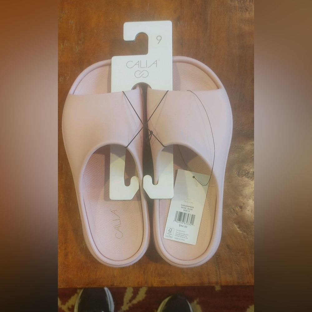 CALIA Women's Medium Width Platform Molded Slides, Size 8 & 9 Women’s
